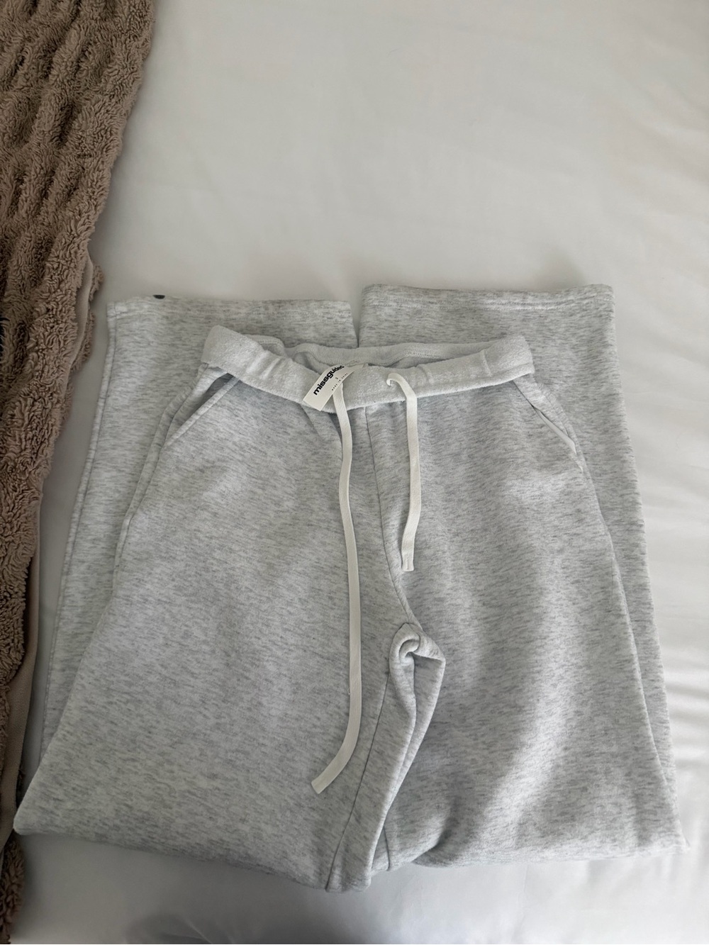 Missguided Light Grey Women's Jogger Sweatpants with Drawstring